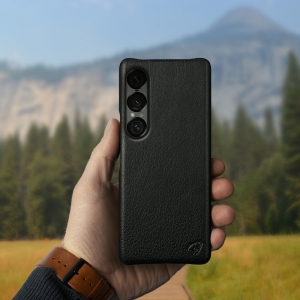 Кожаная накладка Stenk Cover для Sony Xperia 1 VII Чёрный