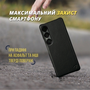 Кожаная накладка Stenk Cover для Sony Xperia 1 VII Чёрный