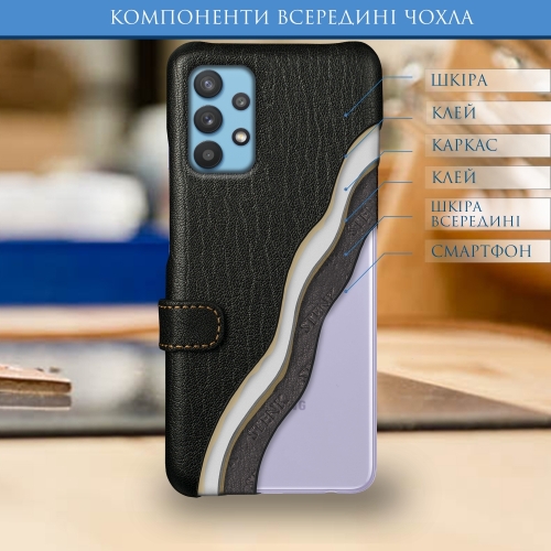 чохол-книжка на Samsung Galaxy A32 Чорний Stenk Premium фото 5