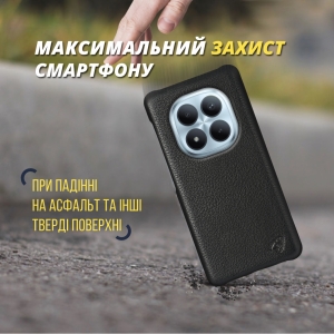 Шкіряна накладка Stenk Cover для Xiaomi Redmi Note 15 Pro Plus Чорна