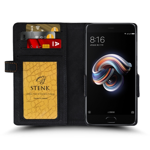 чохол-книжка на Xiaomi Mi Note 3 Чорний Stenk Wallet фото 2