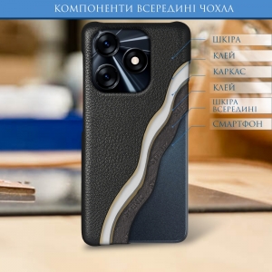 Шкіряна накладка Stenk Cover для TECNO Spark 10 Чорна