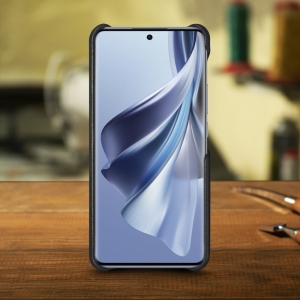 Кожаная накладка Stenk Cover для OPPO Reno10 Чёрная