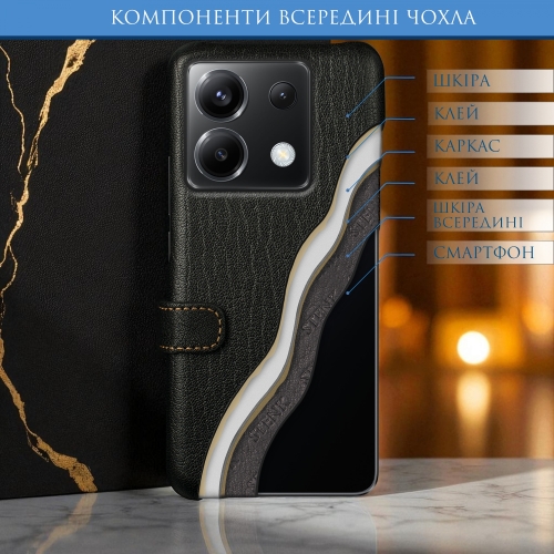 чехол-книжка на Xiaomi Poco X6 Черный Stenk Premium фото 5