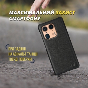 Шкіряна накладка Stenk Cover для Motorola Edge 50 Ultra Чорний