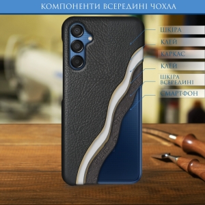 Кожаная накладка Stenk Cover для Samsung Galaxy M15 Черный