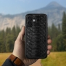 Кожаная накладка Stenk ExBacker Python Scales для Apple iPhone 16 Plus Черный
