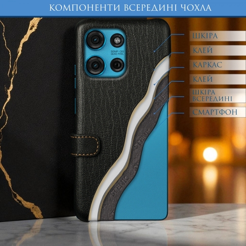 чохол-книжка на Motorola Moto G75 Чорний Stenk Premium фото 5