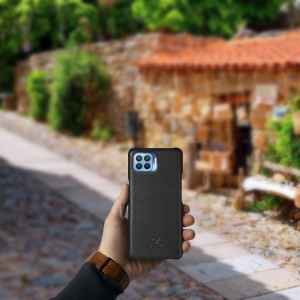 Шкіряна накладка Stenk Cover для OPPO Reno4 Lite Чорна