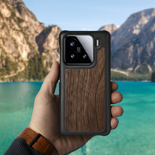 бампер на Xiaomi 15 Черный Stenk WoodBacker фото 3