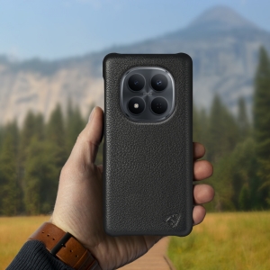 Шкіряна накладка Stenk Cover для Xiaomi Redmi Note 15 Pro 5G Чорна