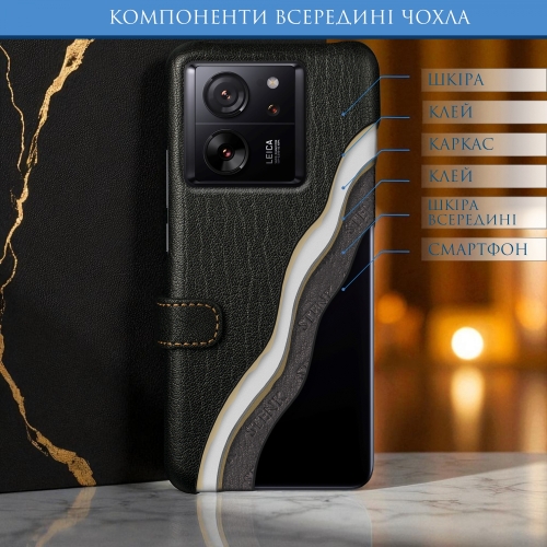 чехол-книжка на Xiaomi 13T Pro Черный Stenk Premium фото 5