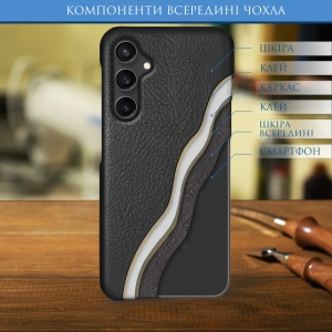 Шкіряна накладка Stenk Cover для Samsung Galaxy S23 FE Чорний