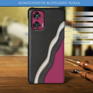 Шкіряна накладка Stenk Cover для Motorola Edge 50 Fusion Чорний