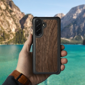 Шкіряна накладка Stenk WoodBacker для Samsung Galaxy A36 Чорний