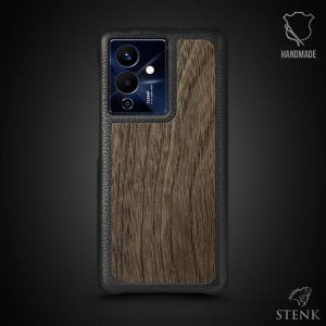 Шкіряна накладка Stenk WoodBacker для Infinix Note 12 Pro 5G Чорна