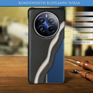 Кожаная накладка Stenk Cover для Realme 12 Pro Чёрная