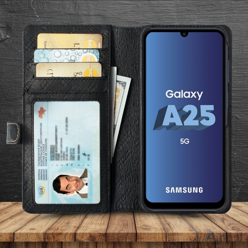 чехол-кошелек на Samsung Galaxy A25 Черный Stenk Premium Wallet фото 2