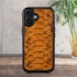 Кожаная накладка Stenk ExBacker Python Scales для Apple iPhone 16 Plus Коричневый