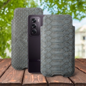 Футляр Stenk Sportage Python для OPPO Reno12 Pro Серый