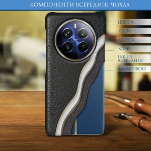 Кожаная накладка Stenk Cover для Realme 12 Pro Plus Чёрная