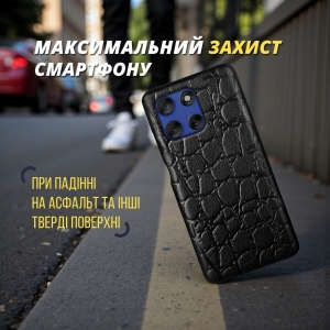 Шкіряна накладка Stenk Reptile Cover для Motorola Moto G56 Чорний