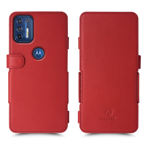 чехол-книжка на Motorola Moto G9 Plus Красный Stenk Prime фото 1
