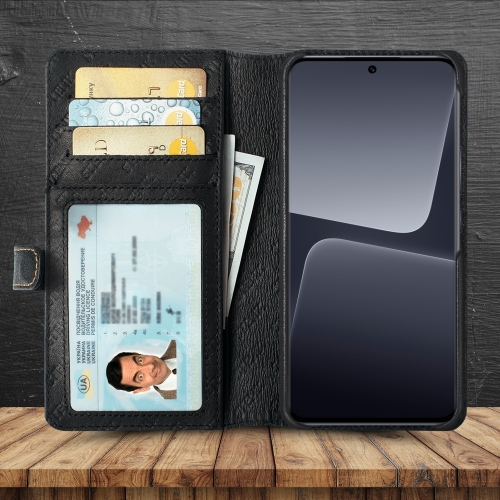 чехол-кошелек на Xiaomi 13 Pro Черный Stenk Premium Wallet фото 2