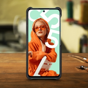 Шкіряна накладка Stenk Cover для Realme C55 Чорна