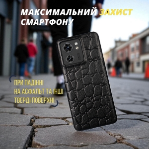 Шкіряна накладка Stenk Reptile Cover для Motorola Edge 40 Чорна