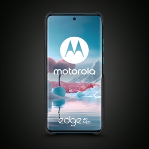 Шкіряна накладка Stenk WoodBacker для Motorola Edge 40 Neo Чорна