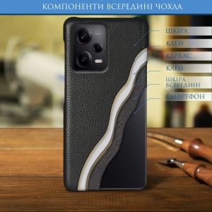 Шкіряна накладка Stenk Cover для Xiaomi Redmi Note 12 Pro 5G Чорний