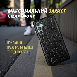 Шкіряна накладка Stenk Reptile Cover для Samsung Galaxy M55 Чорний