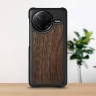 Кожаная накладка Stenk WoodBacker для Xiaomi Poco F7 Pro Чёрный