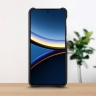 Кожаная накладка Stenk WoodBacker для Xiaomi Poco F7 Pro Чёрный