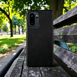 Кожаная накладка Stenk Cover для OnePlus Ace 6 Чёрная