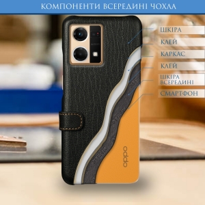Чехол книжка Stenk Premium для OPPO Reno7 Чёрный