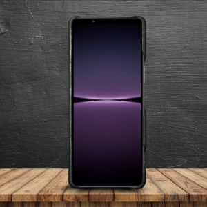 Шкіряна накладка Stenk WoodBacker для Sony Xperia 1 IV Чорна