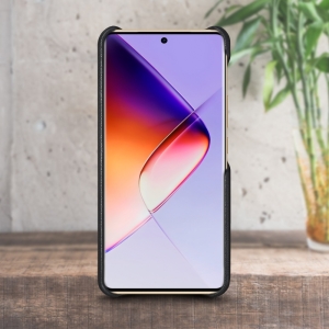 Кожаная накладка Stenk Cover для Infinix Note 40 Pro 4G Чёрная