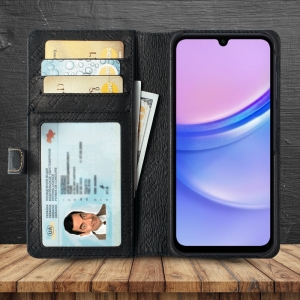 Чехол-портмоне Stenk Premium Wallet для Samsung Galaxy A15 Чёрный