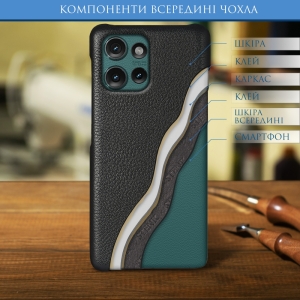 Шкіряна накладка Stenk Cover для Motorola Edge 50 Чорний