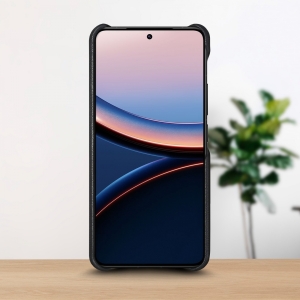 Шкіряна накладка Stenk WoodBacker для Xiaomi Poco F7 Ultra Чорний