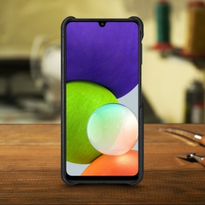 Шкіряна накладка Stenk WoodBacker для Samsung Galaxy A22 Чорна