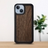 Кожаная накладка Stenk WoodBacker для Apple iPhone 14 Plus Чёрная