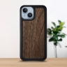 Кожаная накладка Stenk WoodBacker для Apple iPhone 14 Plus Чёрная