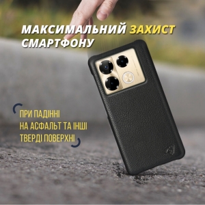 Шкіряна накладка Stenk Cover для Infinix Note 40 Pro Plus Чорна