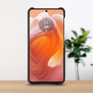 Шкіряна накладка Stenk WoodBacker для Motorola Edge 50 Ultra Чорний