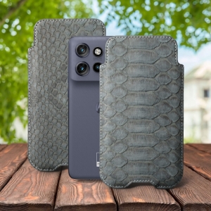 Футляр Stenk Sportage Python для Motorola Edge 50 Neo Сірий
