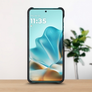 Кожаная накладка Stenk WoodBacker для Motorola Edge 60 Fusion Черный