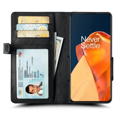 чехол-книжка на OnePlus 9R Черный Stenk Wallet фото 2